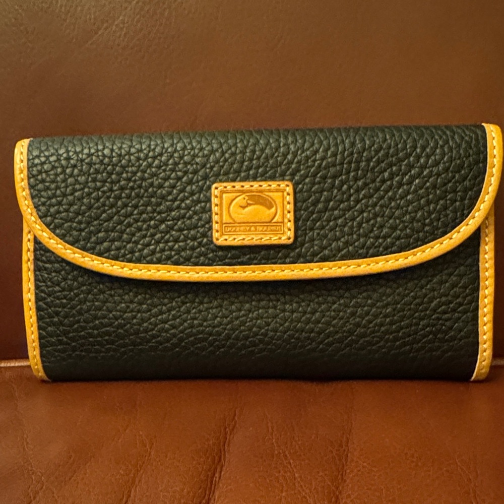 Dooney & Bourke Black Wallet with Yellow Accents